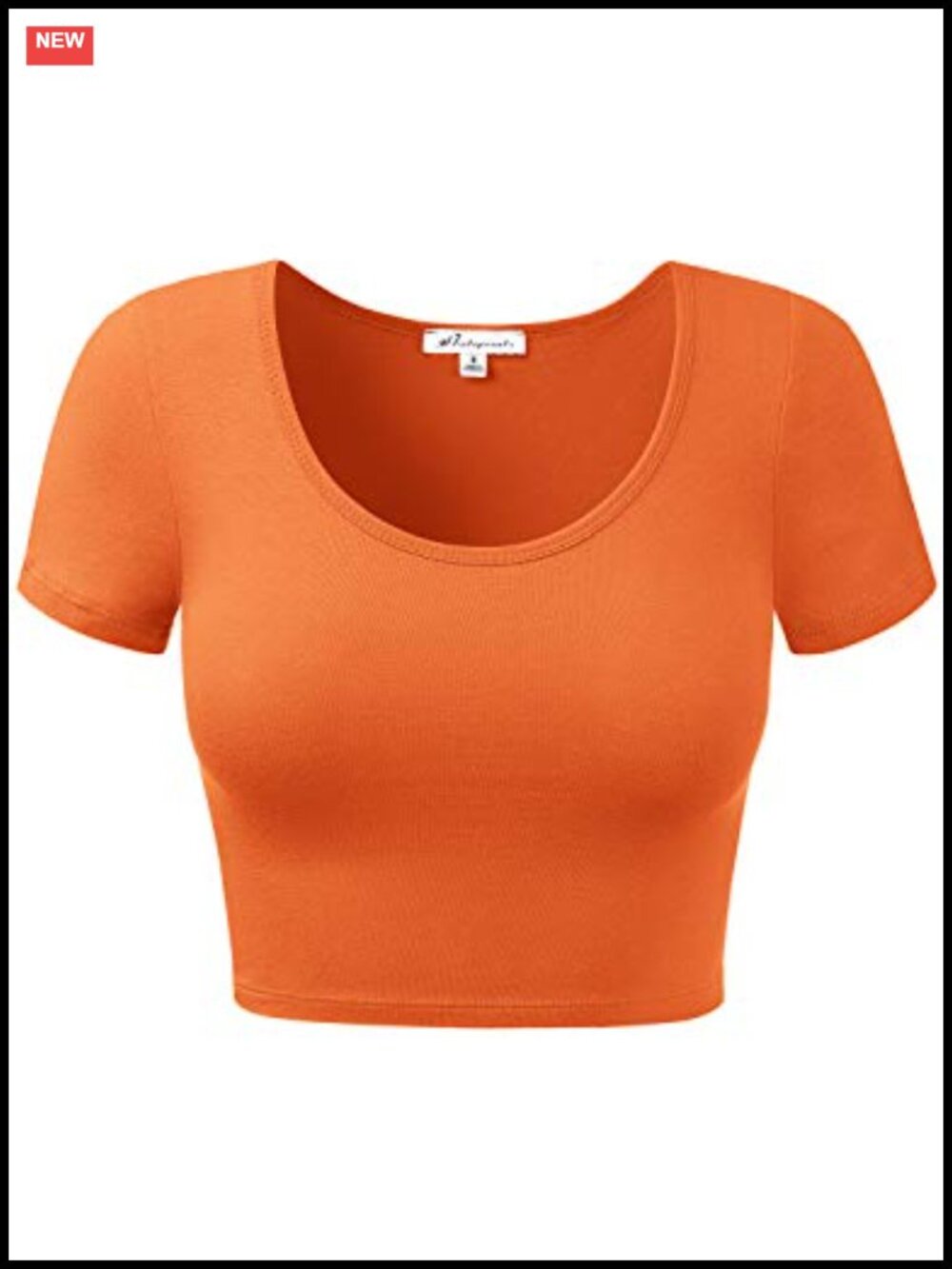 Women's Cotton Scoop Neck Crop Top Short Sleeve Casual Basic Shirt